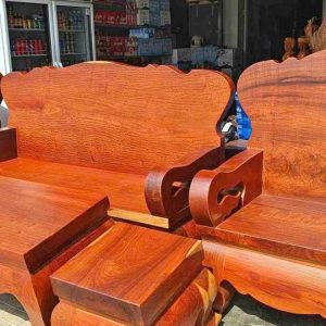 Bộ salon gỗ hương dày 6cm 6 món