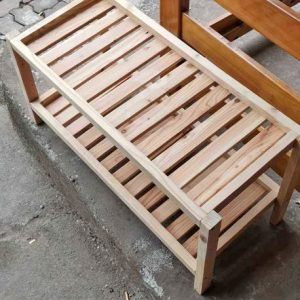 Kệ giày dép gỗ, dài 80cm, có 2 tầng. để được từ 6, 8 đôi