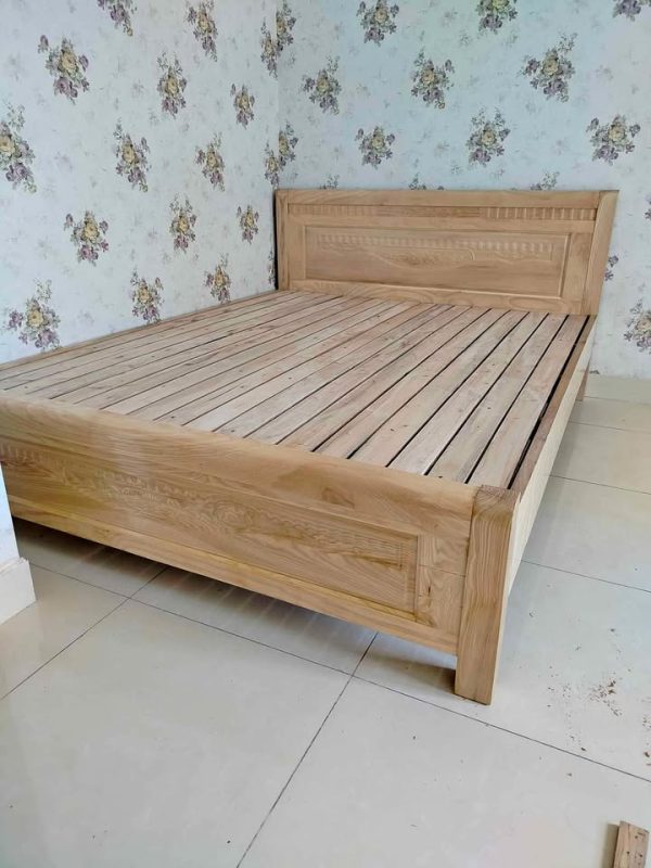 Giường gỗ sồi nga, 1, 6 m x 2 m, bảo hành 3 năm