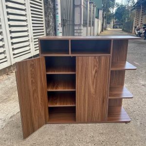 Tủ gỗ giày dép màu óc chó ngang 84, cao 80, sâu 30